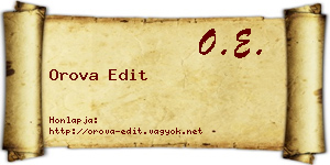 Orova Edit névjegykártya